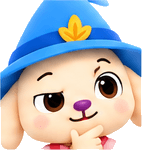 Wizzly looking thinking — the wizard character from the Wizzly app